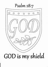 Coloring God Shield Faith Psalm Pages Kids 28 Bible School Sunday Drawing Armour Color Crafts Psalms Printable Colouring Activity Toddler sketch template