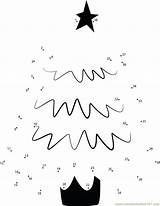 Christmas Dots Connect Tree Dot Holidays Worksheet Pdf Report Print Color sketch template