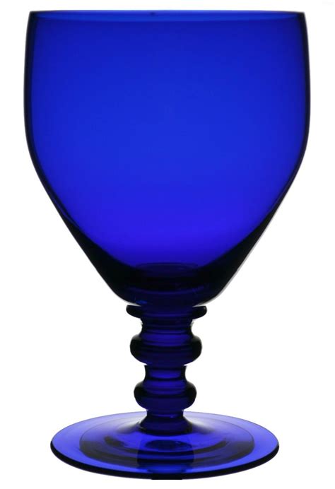 Five Bristol Blue Wine Or Beer Rummer Glasses Blue Glassware Blue
