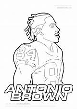 Brown Coloring Antonio Pages Draw Nfl Drawing Cute Odwiedź Color Drawings sketch template