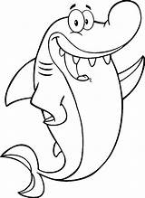 Shark Coloring Pages Cartoon Sharks Funny Drawing Template Colouring Templates Color Printable Sheets Cute Animal Print Happy Getcolorings Bite Drawings sketch template