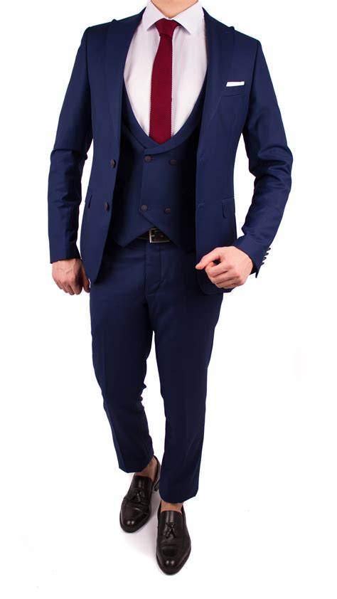 navy  piece suit  double breasted vest conquer menswear