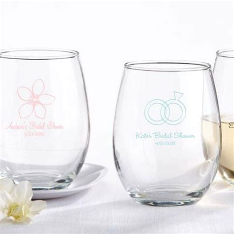 Wine Glass Wedding Favors Personalized Stemless Sample