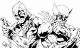 Deadpool Wolverine Coloring Pages Vs Drawing Inked Marvel Colouring Printable Superhero Print Spiderman Hulk Comics Cartoon Logo Only Choose Board sketch template