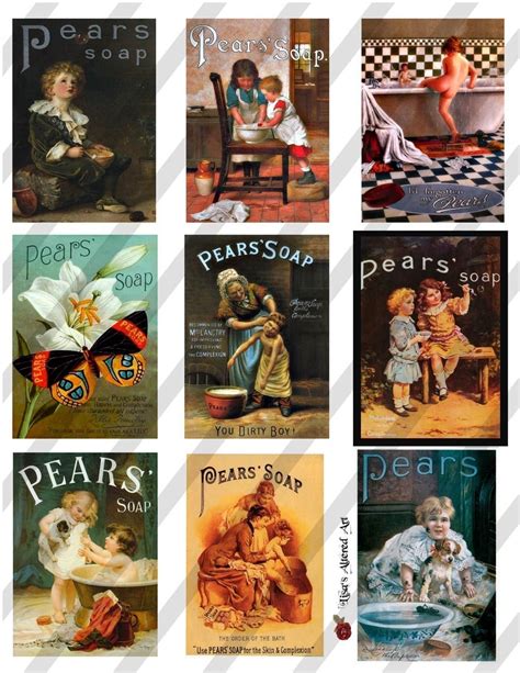 pears soap ads digital collage sheet sheet   instant  collage anonce  affiche
