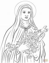 Therese Lisieux Coloring Saint Pages Saints St Printable Catholic Sainte Drawing Maria sketch template