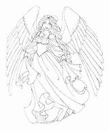 Angel Guardian Coloring Pages Getcolorings Color sketch template