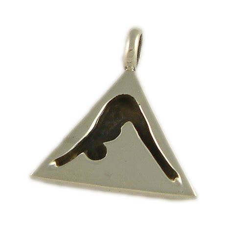 dog pose pendant triangle tag sterling silver yoga silver yoga jewelry