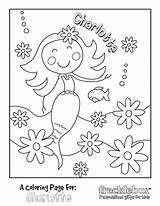Coloring Pages Name Custom Mermaid Generator Word Made Printable Personalized Birthday Mermaids Char Her Will Extraordinary Orig Inspired Kids Template sketch template