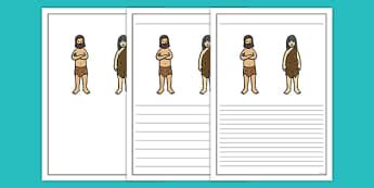 stone age writing frames  worksheets primary resources