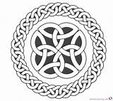 Celtic Circle Coloring Pages Knot Ribbons Printable Kids sketch template