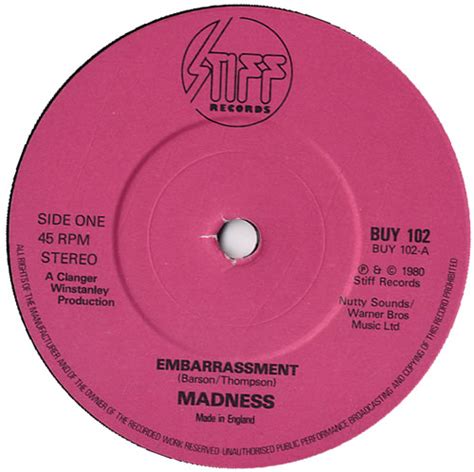 madness embarrassment ps pink label uk  vinyl single   record
