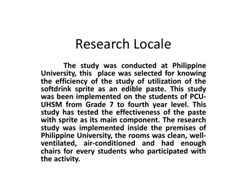 research locale