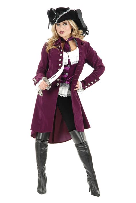 treasure hunter pirate vixen velvet suede coat halloween costume adult
