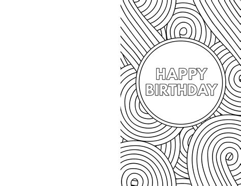 printable foldable happy birthday coloring card foldable birthday