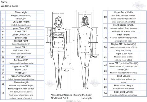 chart   measurements  sewing good  dress measurements measurement chart