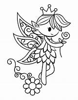 Fairy Coloring Cute Pages Printable sketch template