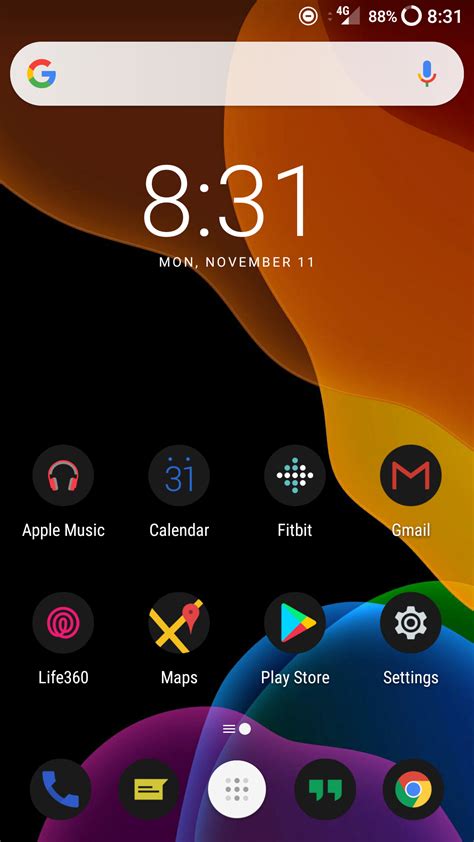 current home screen ronepluspro