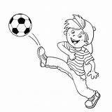 Ball Soccer Kicking Clipart Kickball Drawing Kick Coloring Outline Pages Kids Football Getdrawings Boy Cartoon Small Playing Clipground sketch template