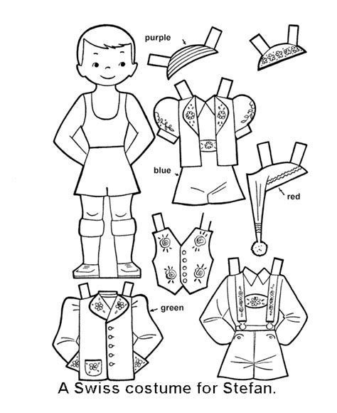 paper doll template print  page       paper