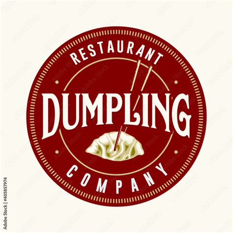 dumplings and chopsticks illustration for restaurant logo asian food