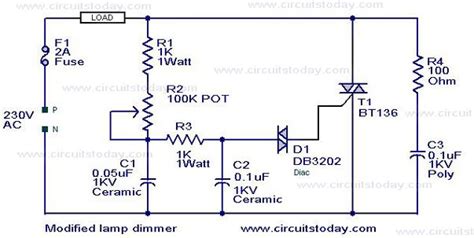 modified lamp dimmer circuit electronic circuits  diagram electronics projects  design