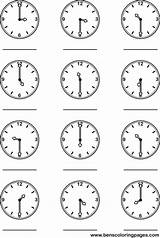 Clock Half Hour Worksheets Time Past Coloring Telling Learning Learn Kids Pages Benscoloringpages Handout Print Preschool School Math Below Please sketch template