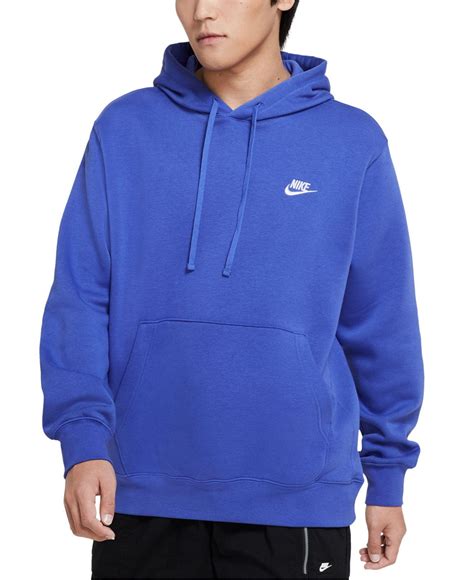 nike sportswear club fleece pullover hoodie  blue  men lyst