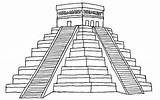 Aztec Drawings Mayan Pyramid Pyramids Inca Drawing Coloring Pages Mexican Sun Sketch Moon Shot Long Times Soup Alphabet Templates Imgarcade sketch template