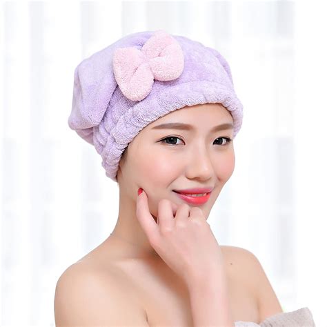 bowknot women bathroom absorbent quick drying polyester cotton bath