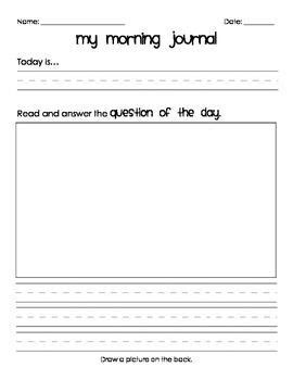 freebies  pre  kindergarten   grade morning journal