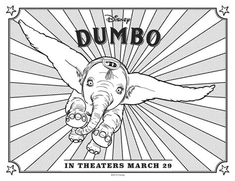 printable dumbo coloring pages activities