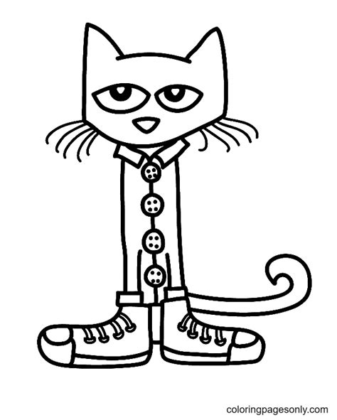 pete  cat callie coloring page