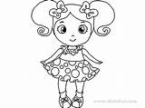 Coloring Pages Girl Little Cute Doll Print Drawing Girls Draw Baby So Kids Dolls Printable Color Drawings Cabbage Patch Only sketch template