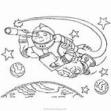 Space Astronaut Exploring Planets Xcolorings sketch template