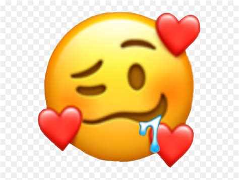 Emoji Drooling Hearts Drool Pleasing Pleased Cute