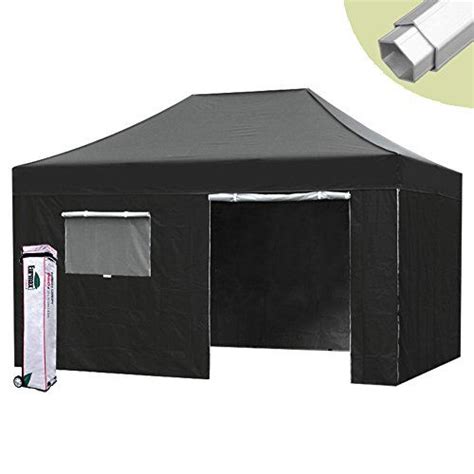 eurmax canopy pro  pop  black canopy wedding folding tent  sidewalls  roller bag