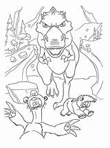 Sid Coloring Panic Dinosaur Pages Colorkid Ice Age sketch template