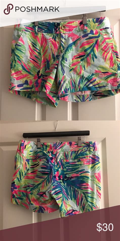 Lilly Pulitzer Palm Print Short Bright Fun Shorts With A