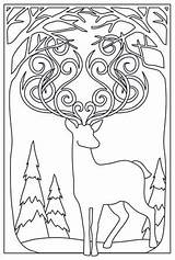 Coloring Stag Pages Book Books Patterns Animal Sunset Choose Board Pyrography Pagan Christmas sketch template