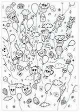 Doodle Coloring Kawaii Kids Pages Simple Color Details Children Adults Coloriage Chloe Characters Party Few Doodling Justcolor sketch template