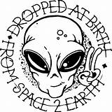 Alien Tattoo Drawings Ufo Space Sketches Flash Choose Board Rick Morty Birth sketch template