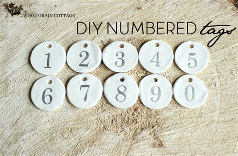 diy numbered tags  wood grain cottage