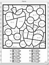 Color Multiplication Number Worksheets Division Fall Preview Math sketch template