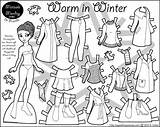 Paper Dolls Printable Monday Doll Marisole Winter Warm sketch template