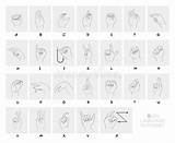 Alfabeto Segni Alfabet Schizzo Linguaggio Grafiek Gebarentaal Manuale sketch template