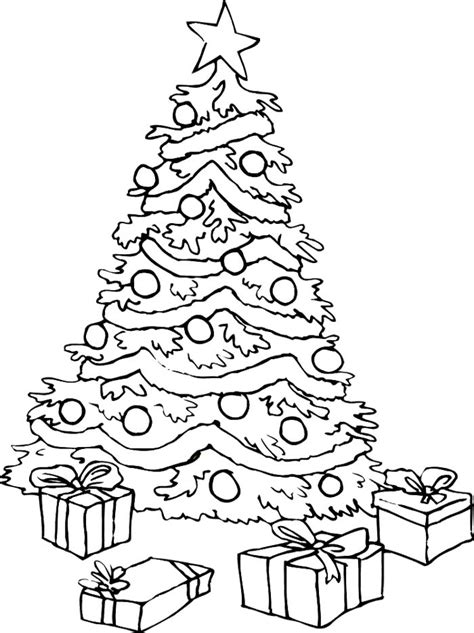 printable christmas tree coloring pages  kids