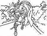 Ragnarok Thor Coloring sketch template