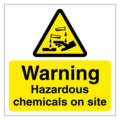 warning hazardous chemicals  site sign aston safety signs