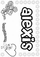 Alexis Coloring Pages Color Names Sheets Hellokids Print Online Girls sketch template